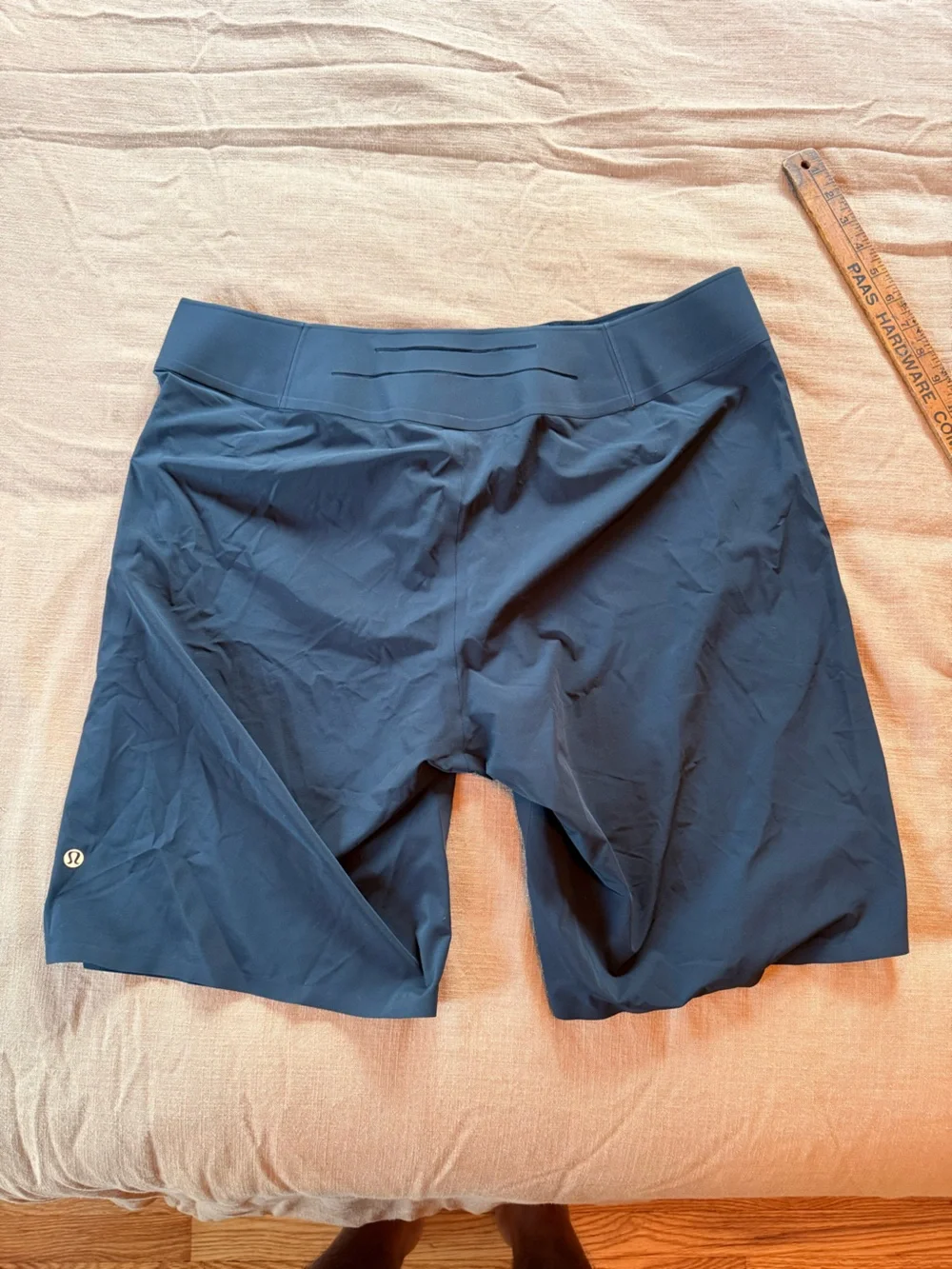 lululemon athletica Navy Board Shorts with Light Blue Drawcord